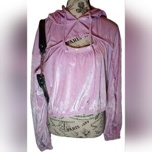 NWT Miss Selfie Lilac Velour Cutout Hoodie - Y2K Shrug Style